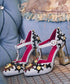 Embellished T-Strap Heels